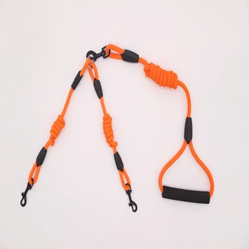 Double traction rope dog walking training - Orange A
