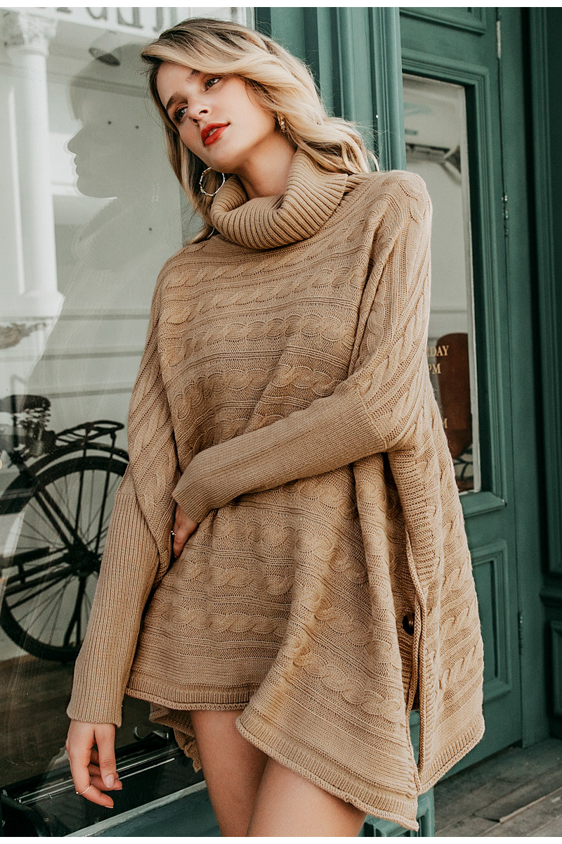 High neck knit cloak