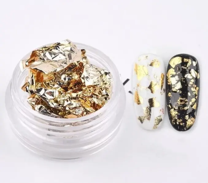 Nail tin foil fragment jewelry