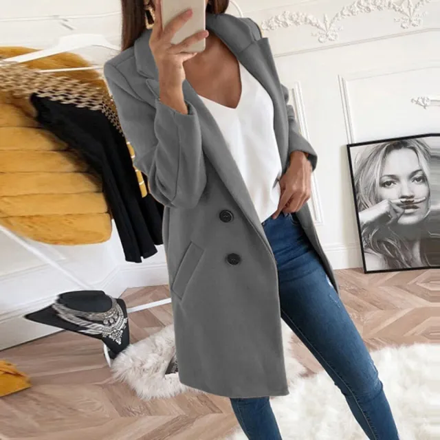 Medium Long Wool Coat Grey - Shop at LoveMi