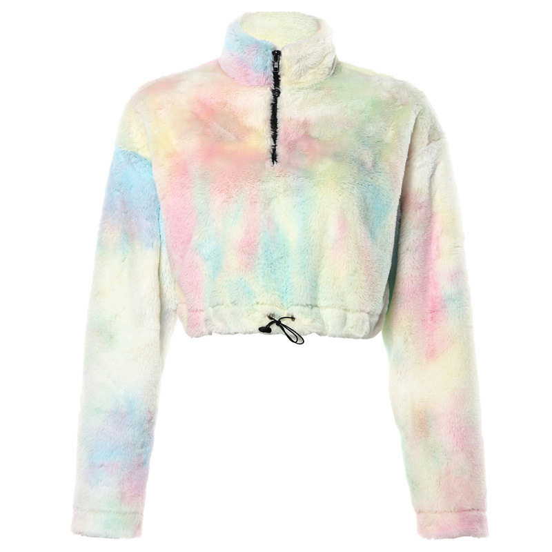 Long sleeved half collar tie waist casual loose coat