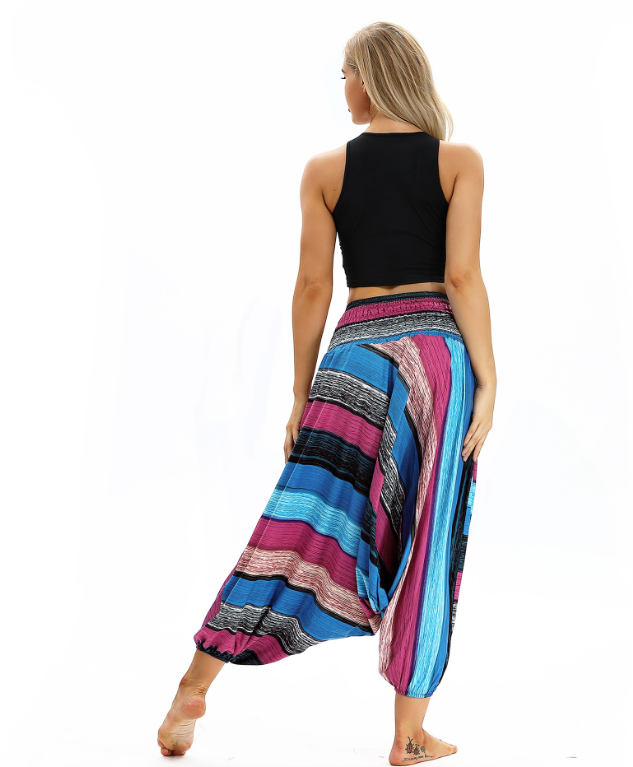 Digital printing loose slimming pants