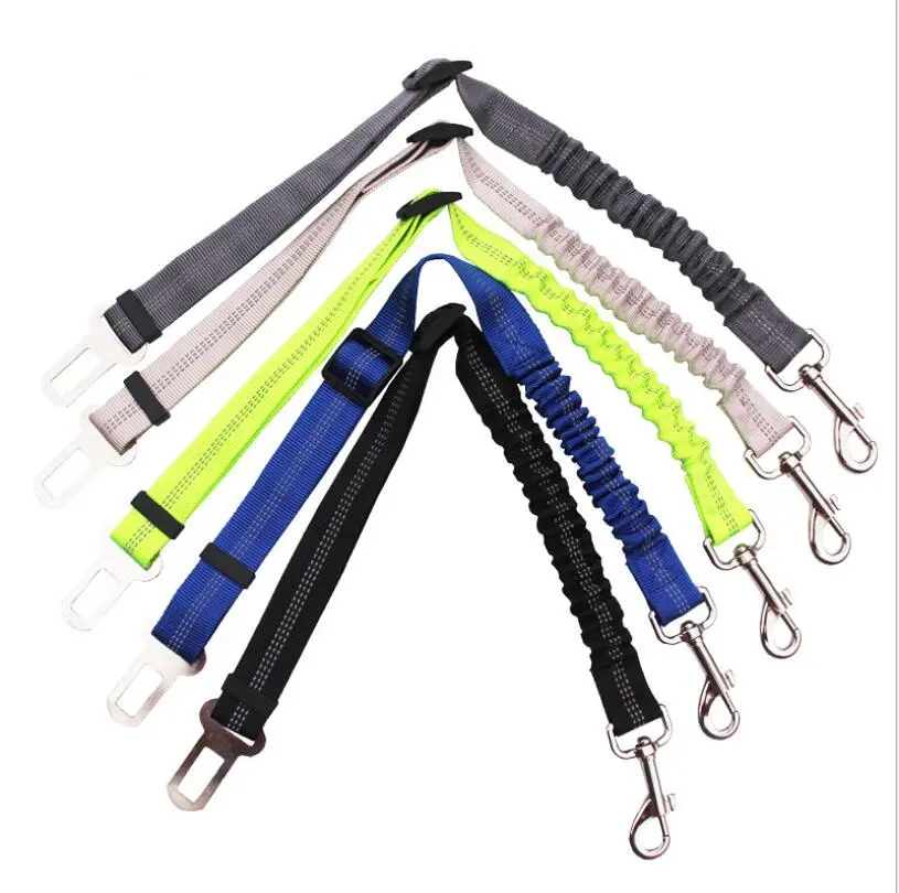 Adjustable Dog Seat Belt Dog Car Seatbelt Harness Leads Elastic Reflective Safety Rope – image 2