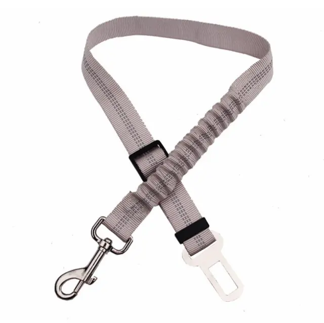 Adjustable Dog Seat Belt Dog Car Seatbelt Harness Leads Elastic Reflective Safety Rope Beige - Shop at LoveMi