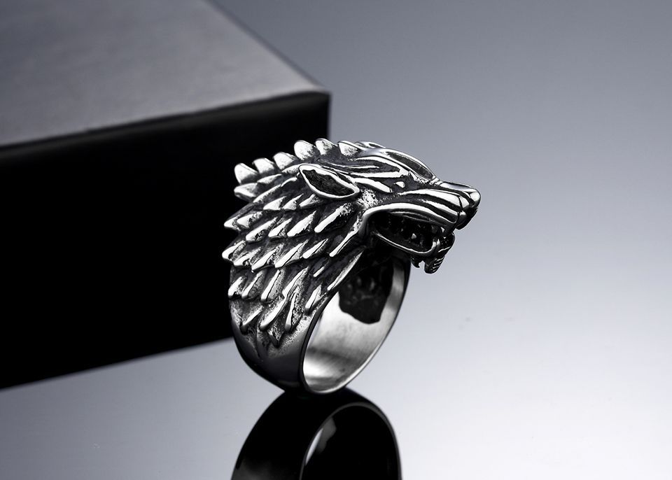 Titanium Steel Men's Ring Personality Wolf Head Ring