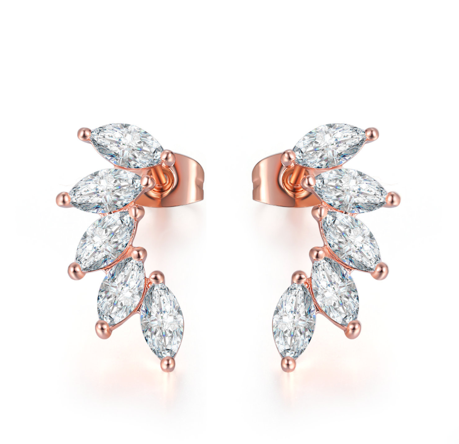 Feather-shaped women's earrings