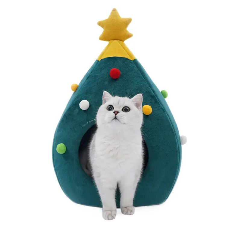 Christmas Tree Pet Bed Winter Warm Pet Nest Cat