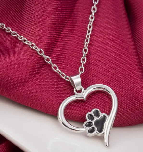 Openwork Love Footprint Pendant Necklace Black - Shop at LoveMi