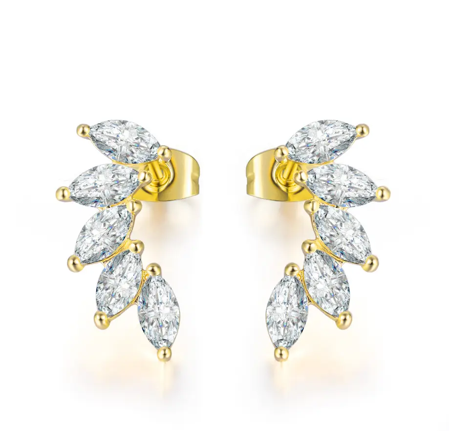 Feather-shaped women's earrings