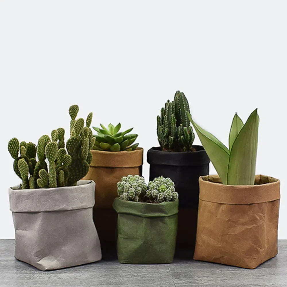Flower Pot Supplies Washed Kraft Paper Storage Bag