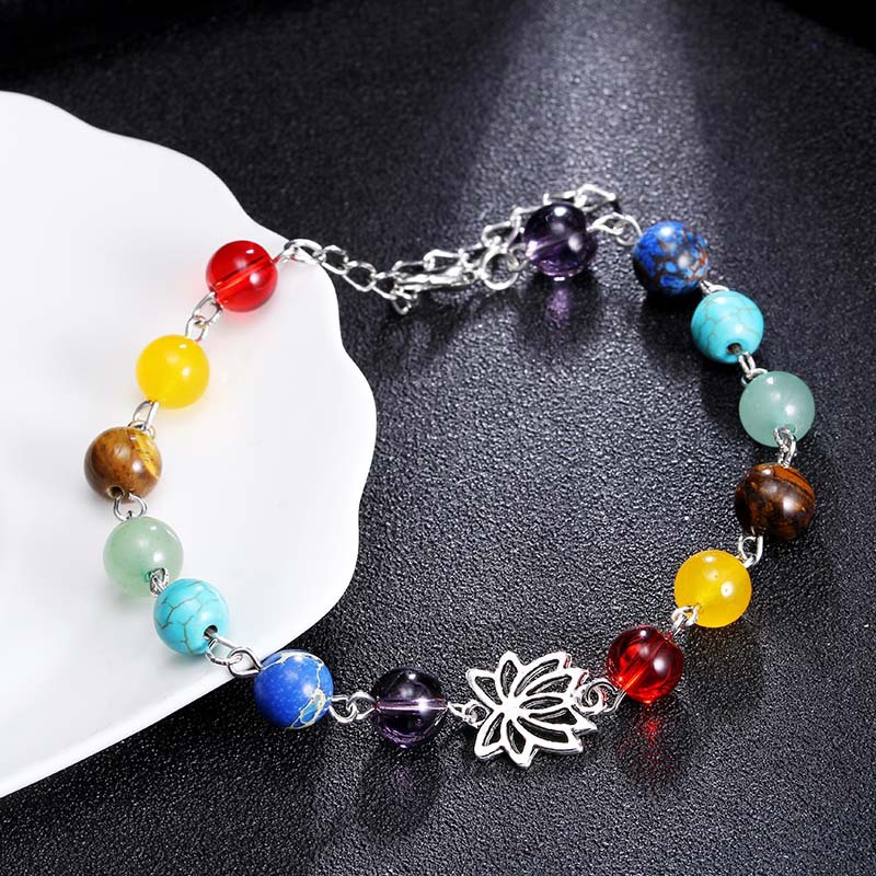 Natural stone yoga energy colorful beads bracelet