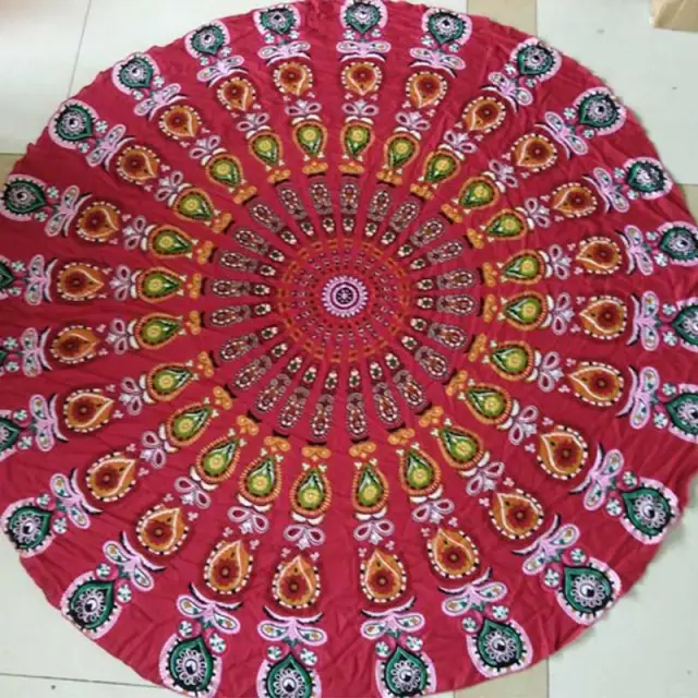 Round carpet scarf mandala tapestry Red - Shop at LoveMi