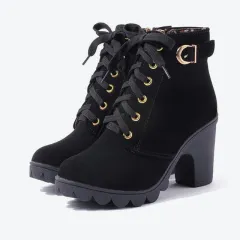 Cross strappy booties with Martin boots - Black - View 1