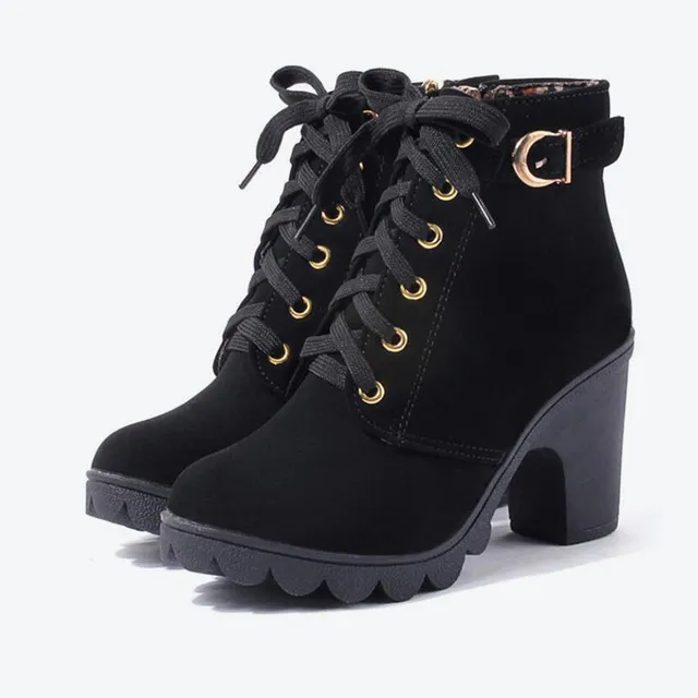 Cross strappy booties with Martin boots Black - Shop at LoveMi