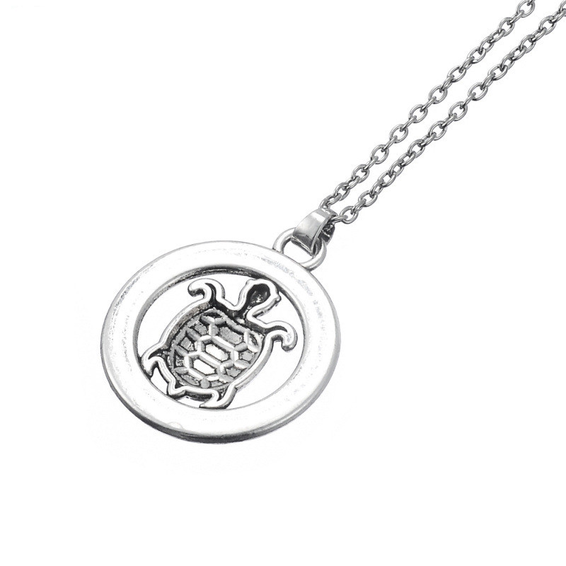 Zinc Alloy Turtle Pendant Girl Necklace