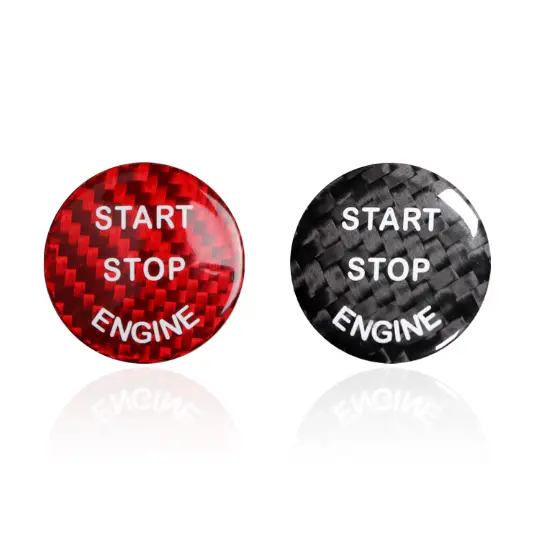 one button to start decorative stickers carbon fiber