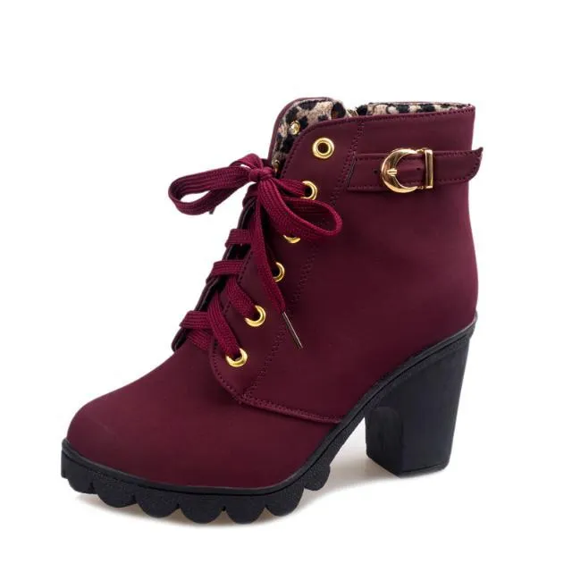 Cross strappy booties with Martin boots Claret 35 - Shop at LoveMi