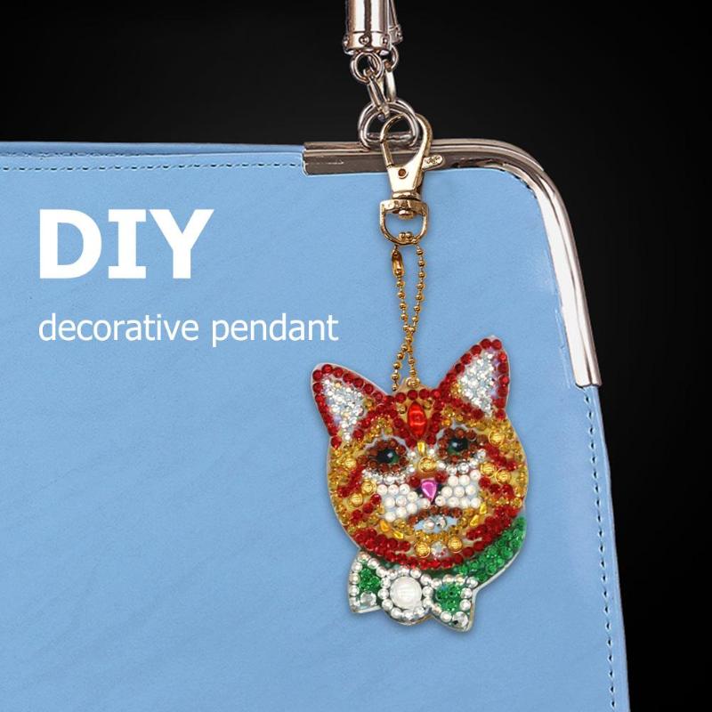 Cat Diamond Painting Keychain DIY