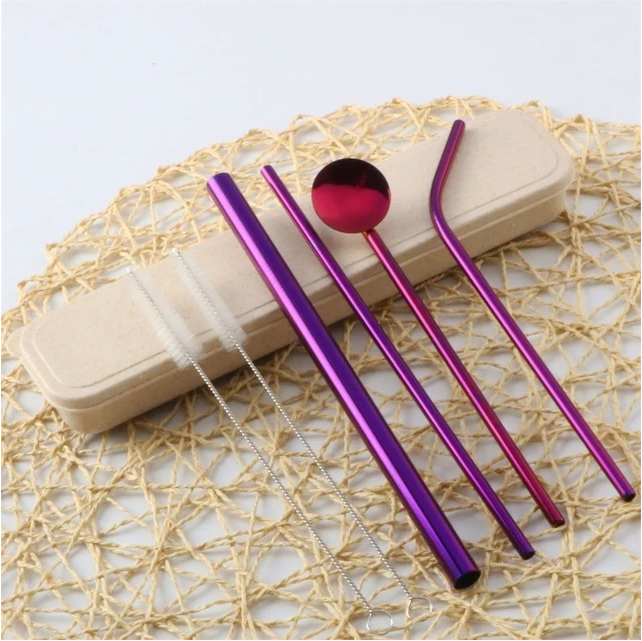 Stainless steel straw 6 piece set