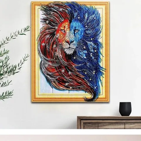 Fire Of The Lion Special Shape Diamond Painting No Frame - Shop at LoveMi
