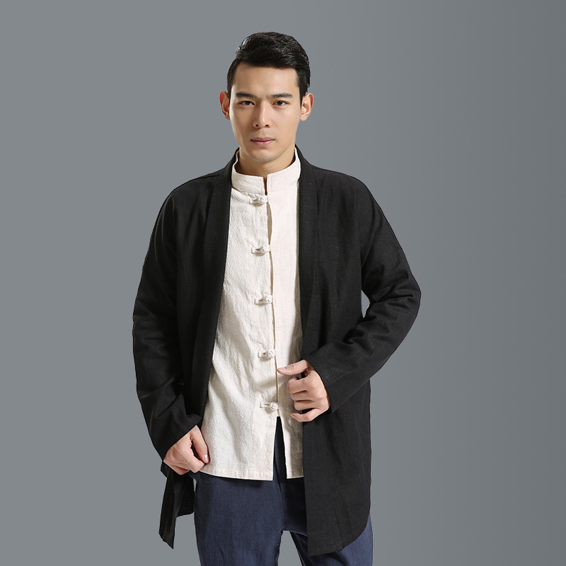 Chinese style linen men's jacket