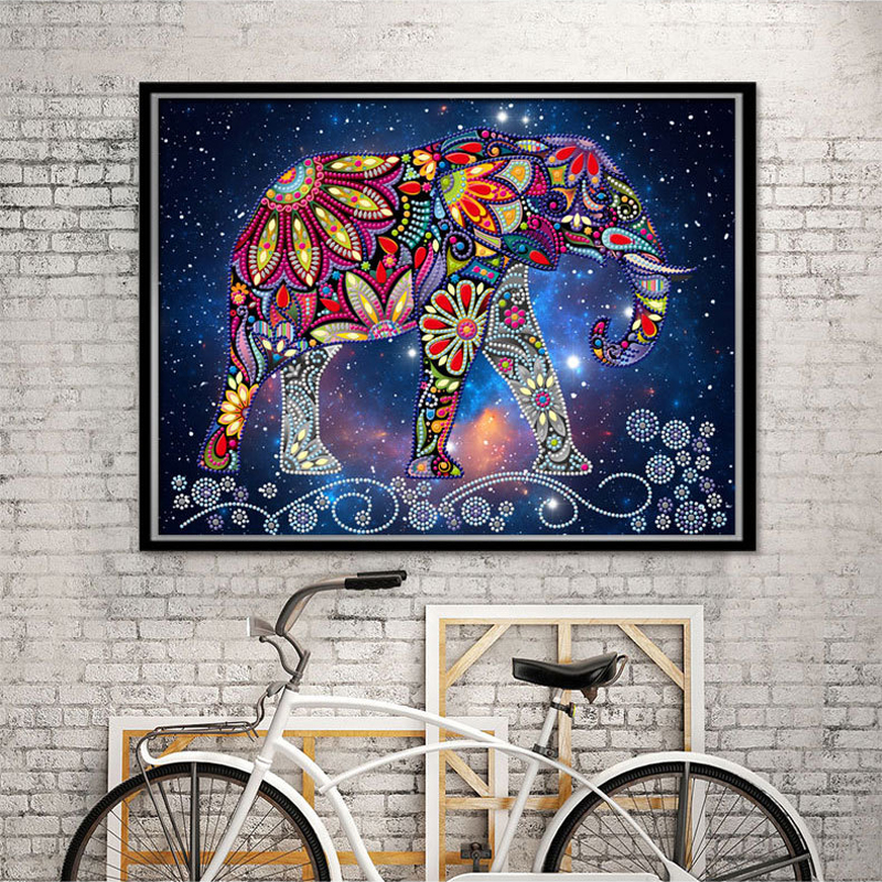Elephant Walk Special Shape Diamond Painting DIY