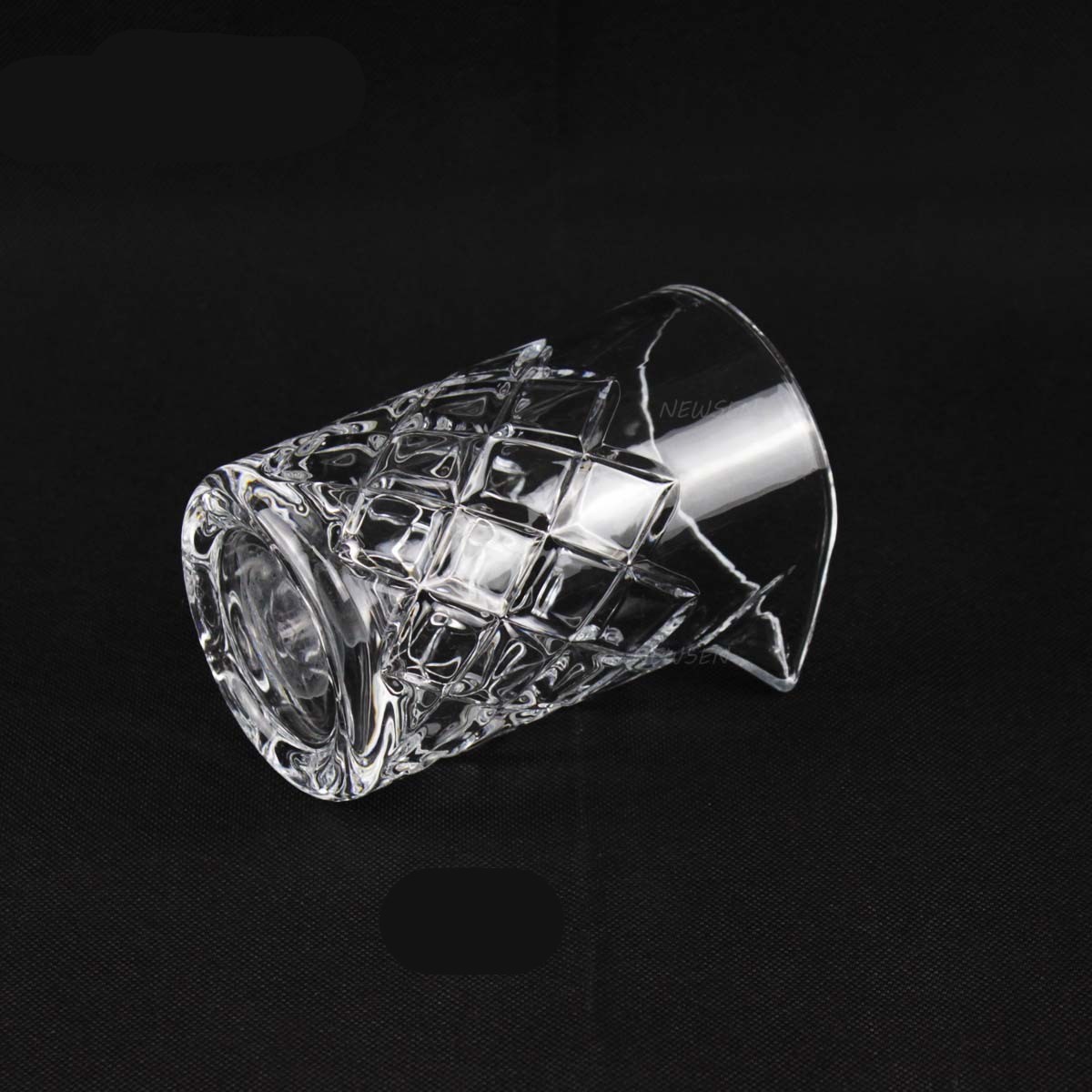 Carved crystal cocktail glass