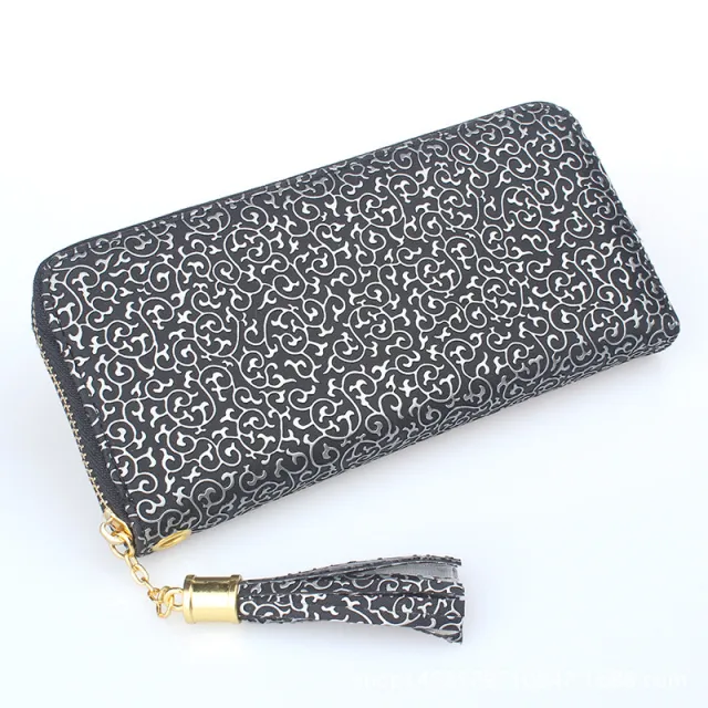 Printed Totem Tassel Wallet Black - Shop at LoveMi