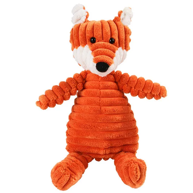 Vocal Animal Plush for Pet Dog Molar Teeth Cleaning Training - Fox