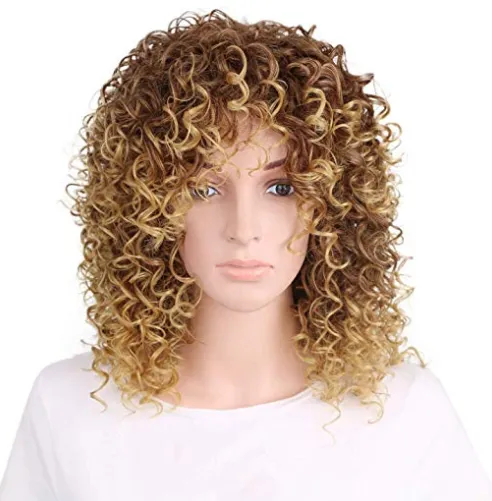 Fashionable chemical short curly hair wig Light Brown - Shop at LoveMi