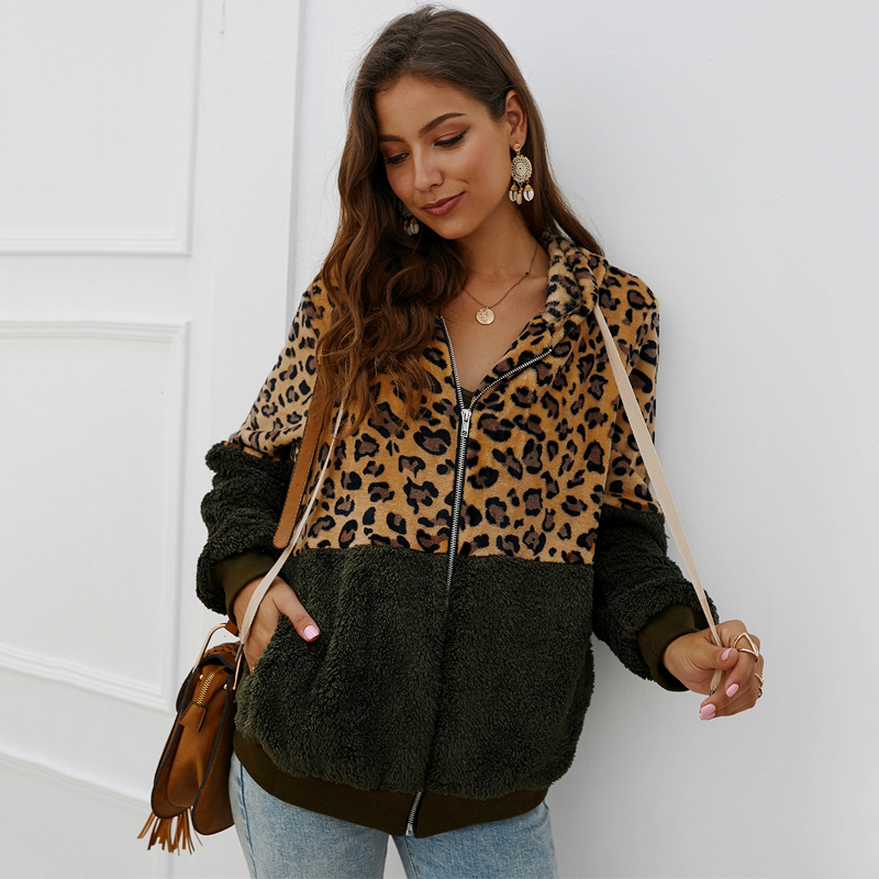 Leopard stitching jacket