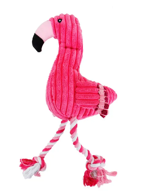 Vocal Animal Plush for Pet Dog Molar Teeth Cleaning Training - Flamingo