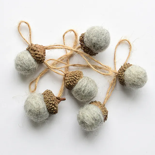Wool Felt Acorn Ball Christmas Ornament Grey - Shop at LoveMi