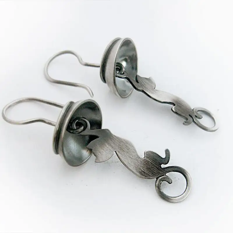 Vintage Niche Design Silhouette Cat Earrings