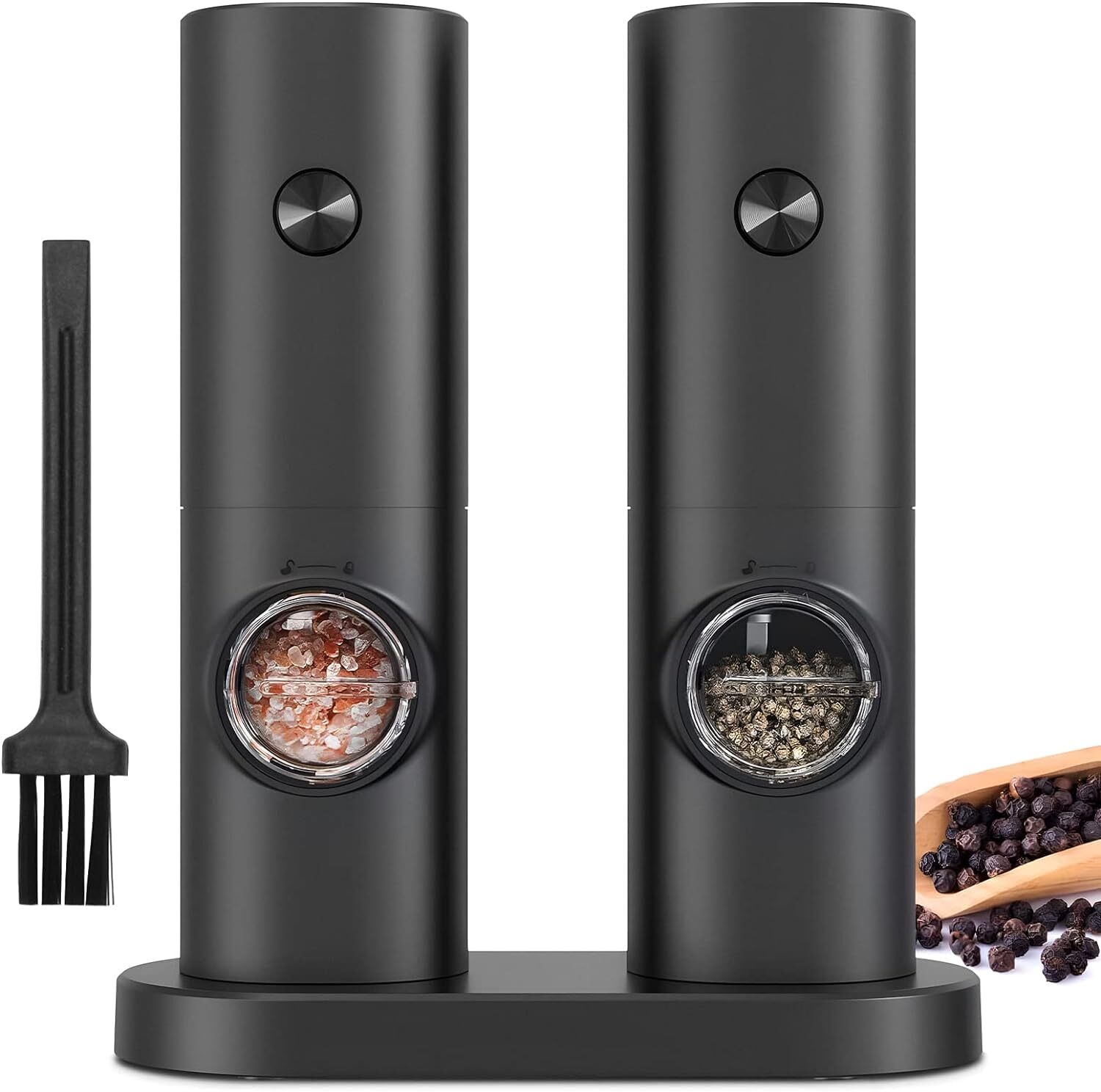 2x Electric Salt And Pepper Grinder LED Auto Mill Shaker Adjustable Coarseness 2