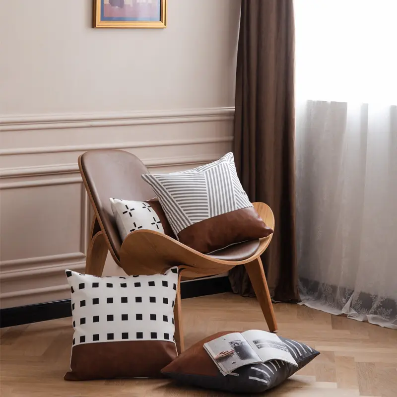 Light Luxury Bohemian Leather And Cotton Sofa