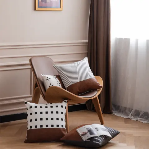 Light Luxury Bohemian Leather and Cotton Sofa Cushion Cover