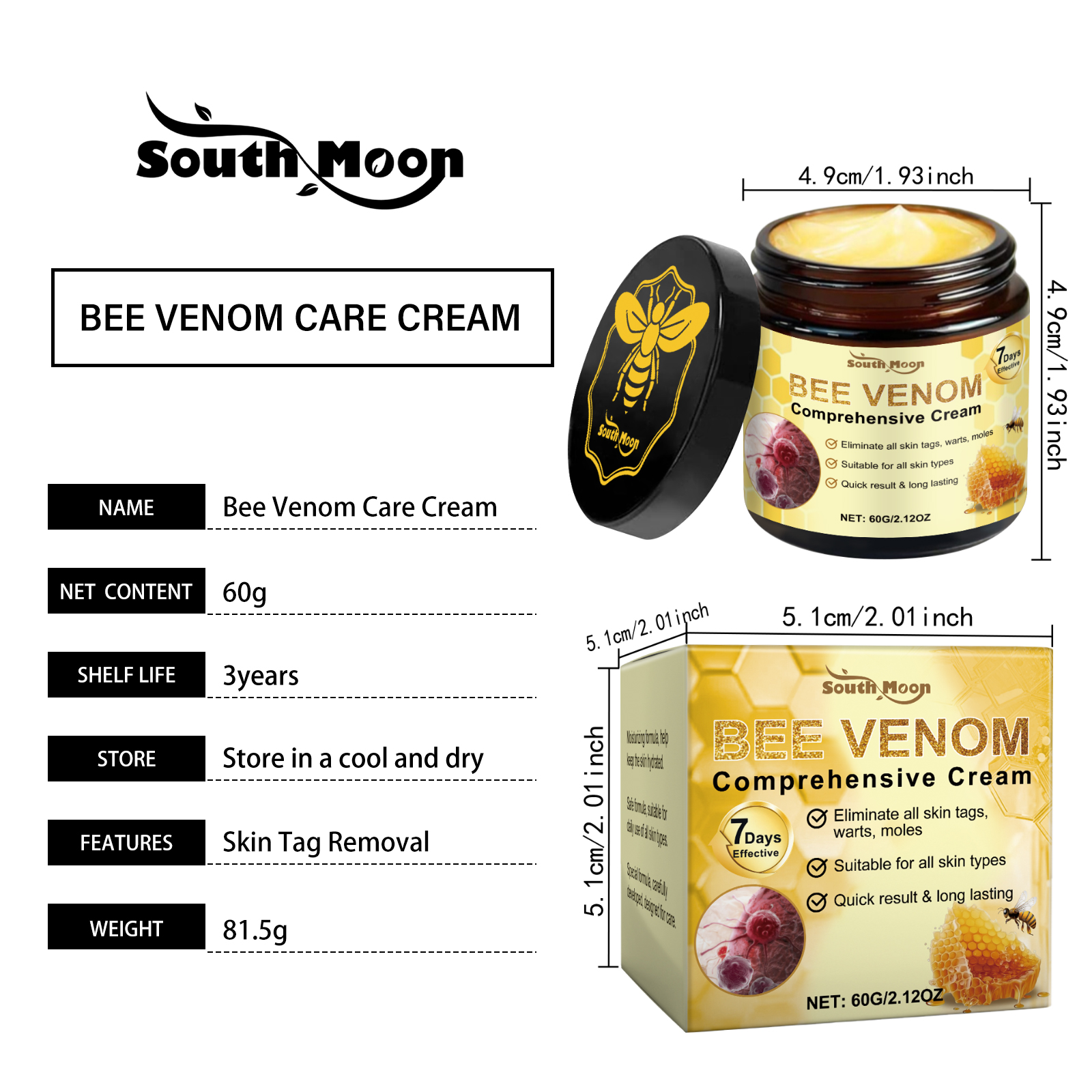 Bee V Enom Skin Care Cream 60g 1 Box — foto 6