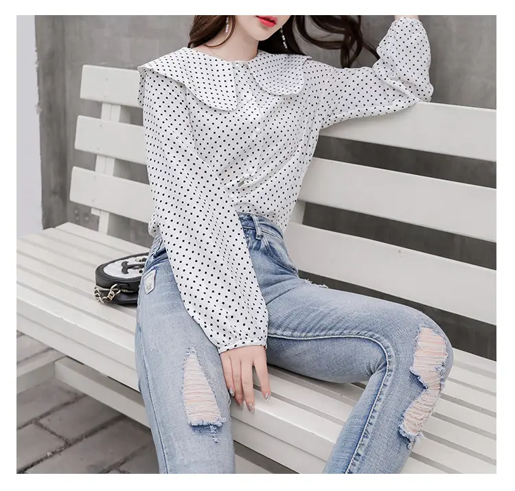 Polka Dot Chiffon Shirt