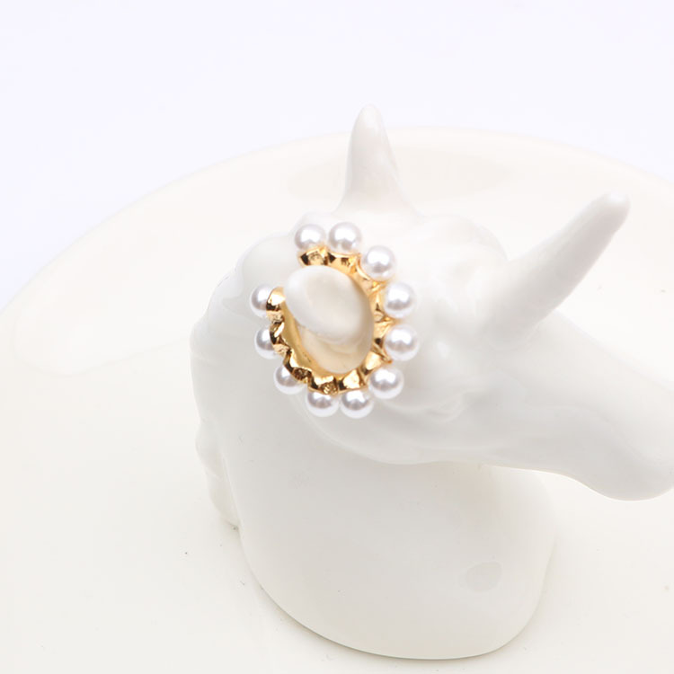 Alloy Geometric C Pearl Earrings