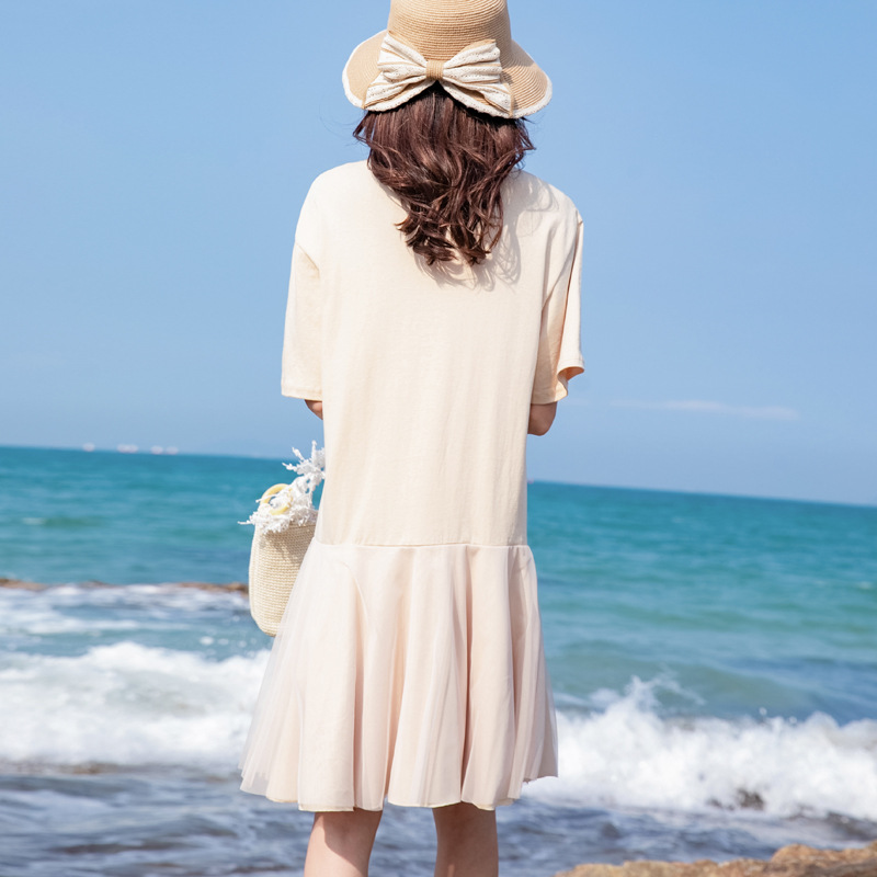 Ruffled T-shirt midi skirt