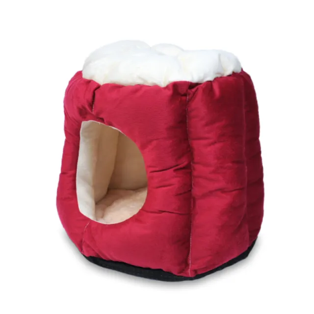 Semi enclosed cat tent pet nest Wine Red - Shop at LoveMi