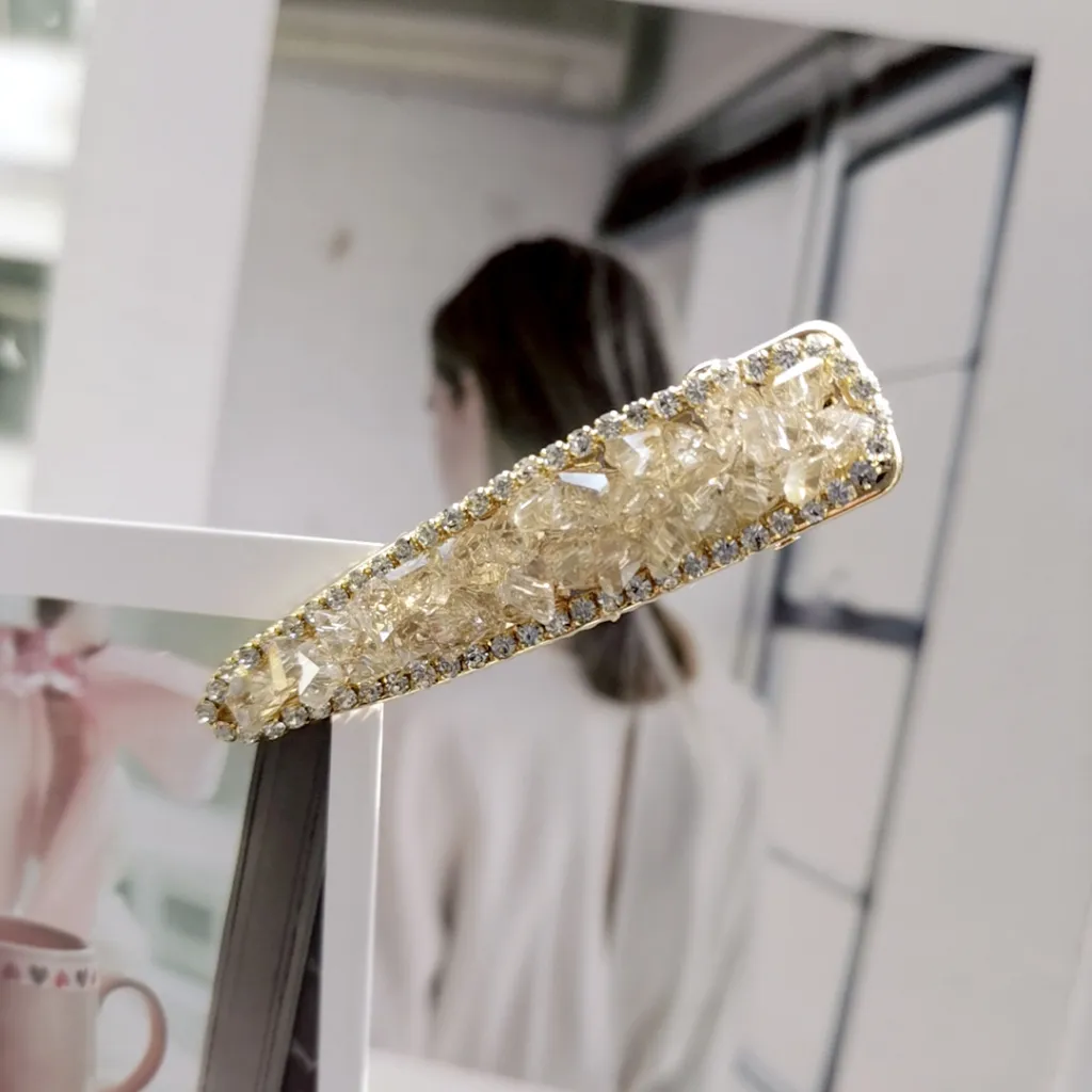 Crystal Duckbill Hair Clip - White