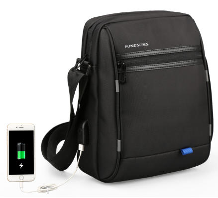 Men's Shoulder Bag USB Charging 10 Inch Business Messenger Bag