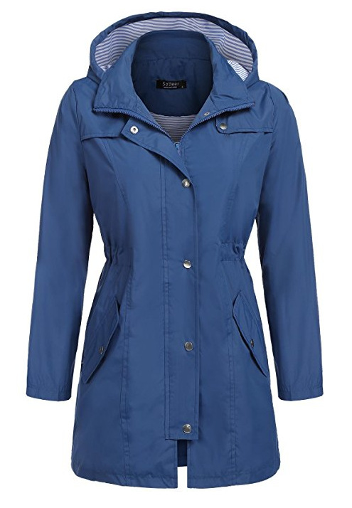 Hooded trench coat Blue - Shop at LoveMi