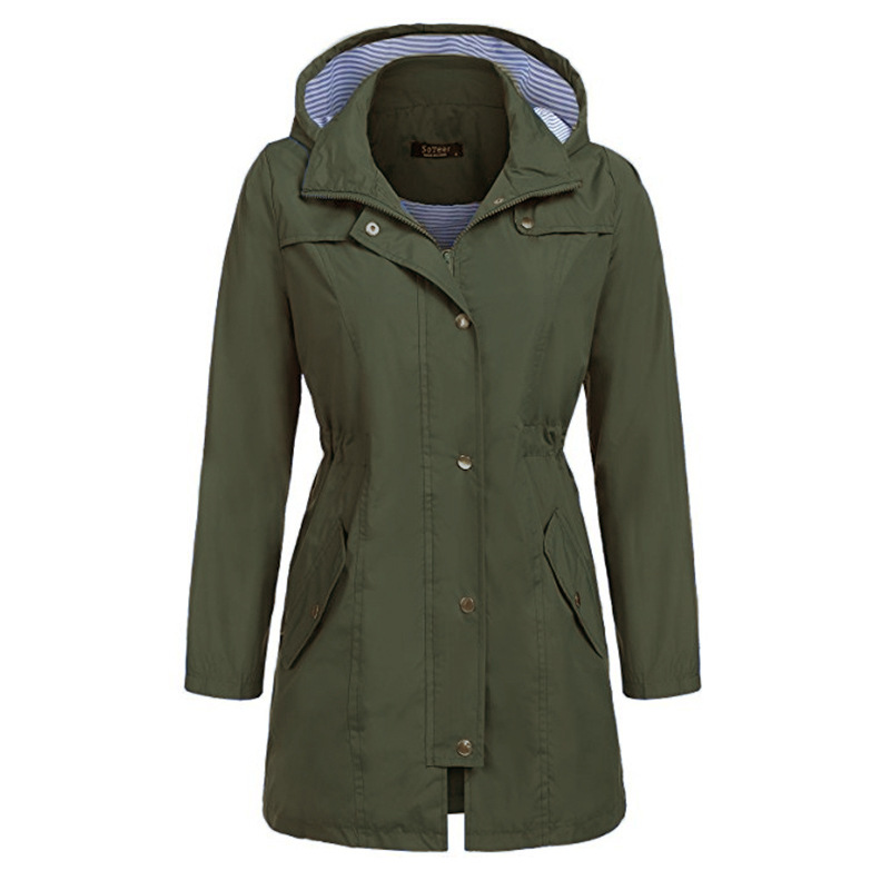 Hooded trench coat Army Green - Shop at LoveMi