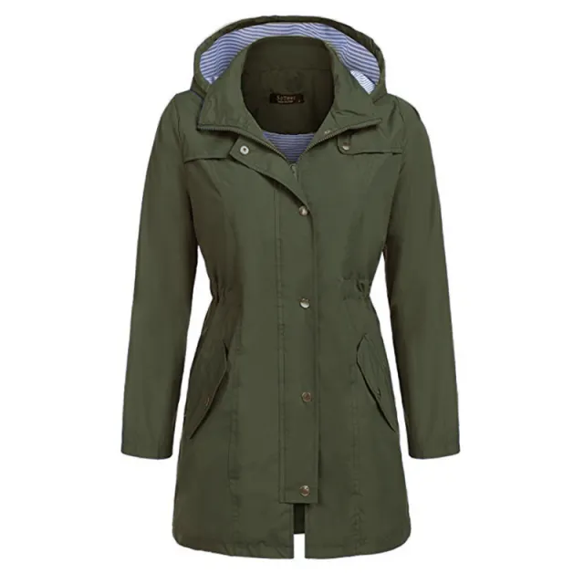Hooded trench coat Army Green - Shop at LoveMi