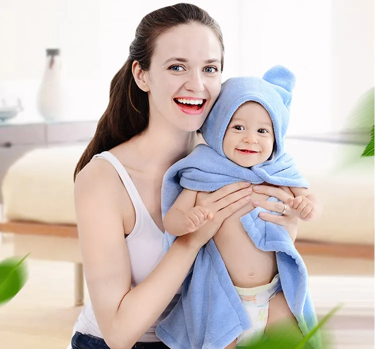 Cotton baby care hooded bath towel – image 5