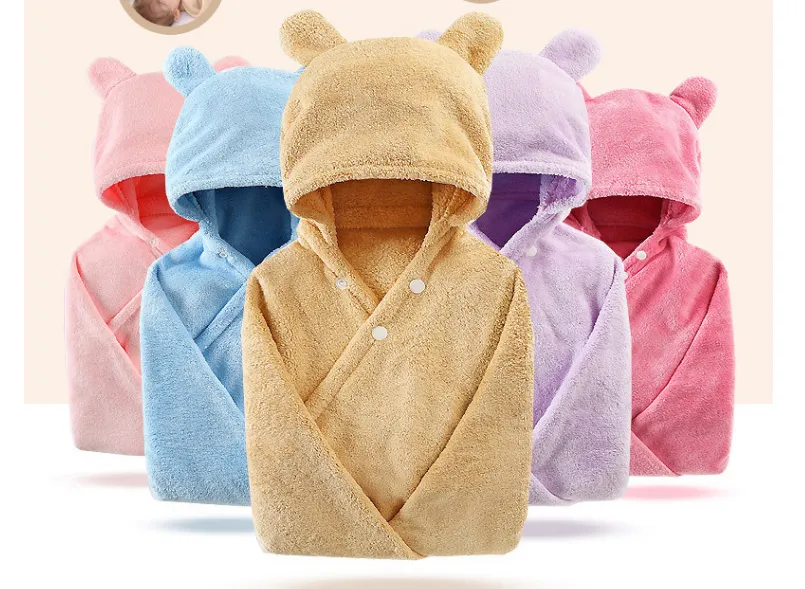 Cotton baby care hooded bath towel – image 3