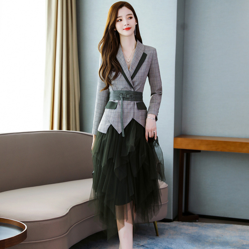 Suit gauze skirt with two pieces